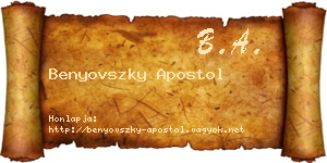 Benyovszky Apostol névjegykártya